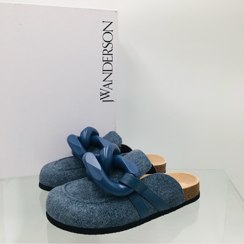 JW Anderson Chain Mules Slip on Loafer Medium Blue Women’s Size 6 M